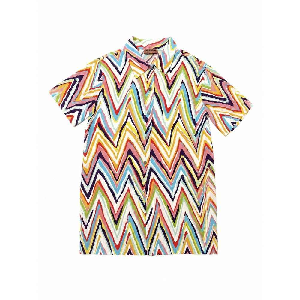 Missoni Mare Zigzag Woven Viscose Beach Cover Up Kaftan IT 40 Multicolor Italy - Picture 4 of 7